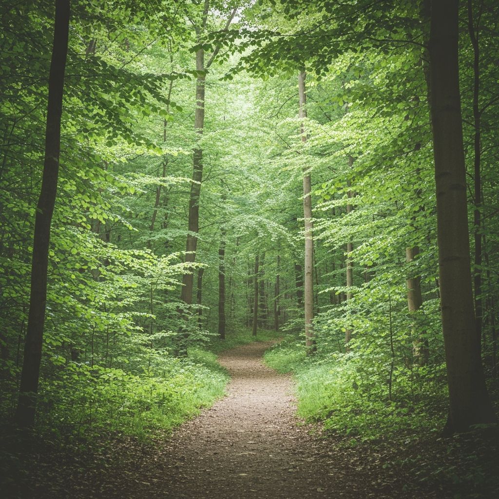 Serene natural landscape representing wellness